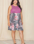 Tiered Stripe Sleeveless Mini Dress