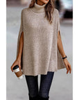 Roll Neck Knit Loose Poncho
