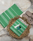 Handwoven Turkish Beach Towel Green