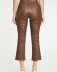 High Rise Cropped Coated Pants (espresso)