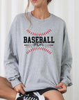 Baseball Mom Red Stitch Crewneck Sweatshirt