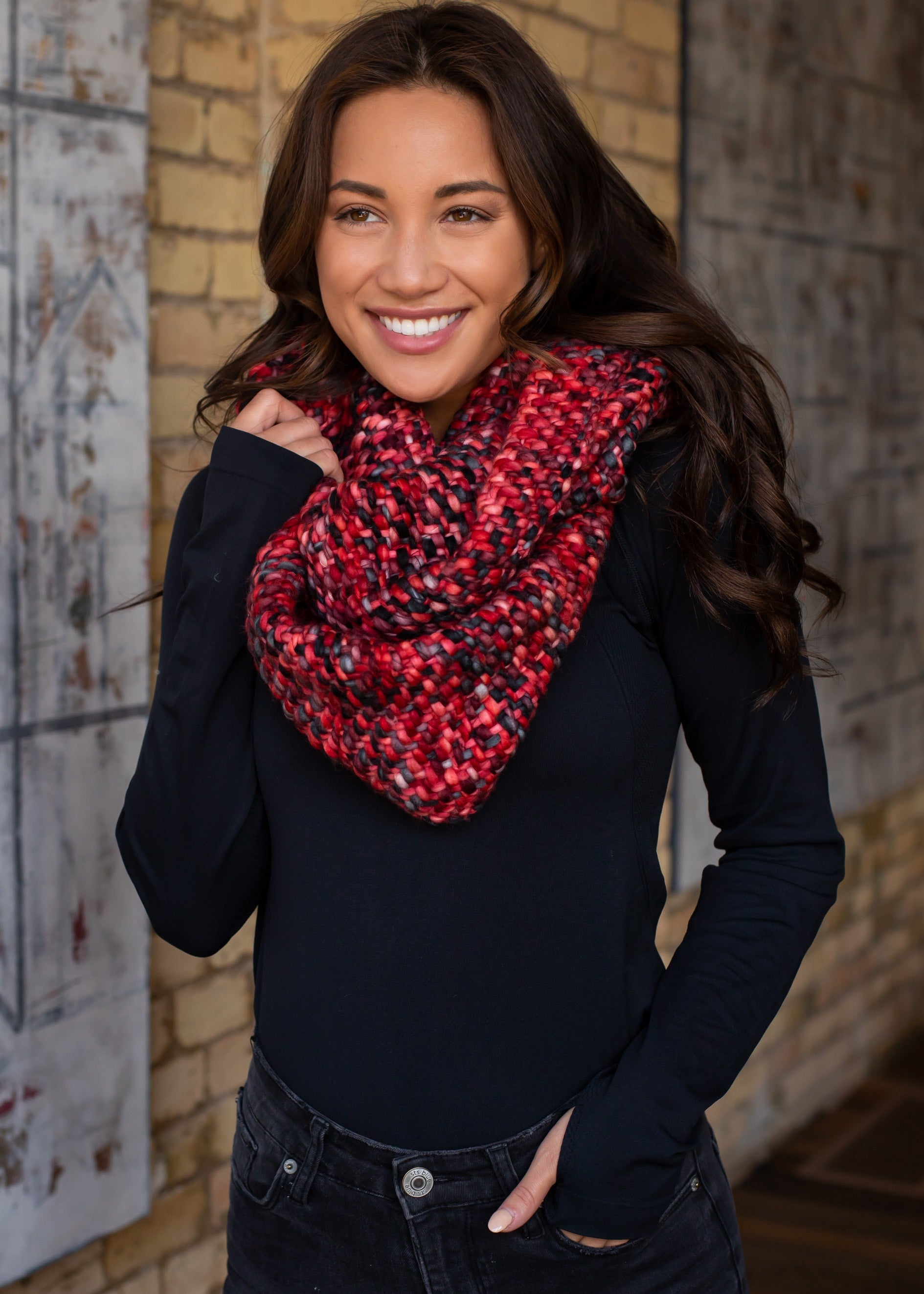 Loom Woven Infinity Scarf (r)