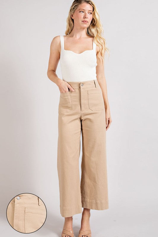 Wide Leg Pants with Front Pockets