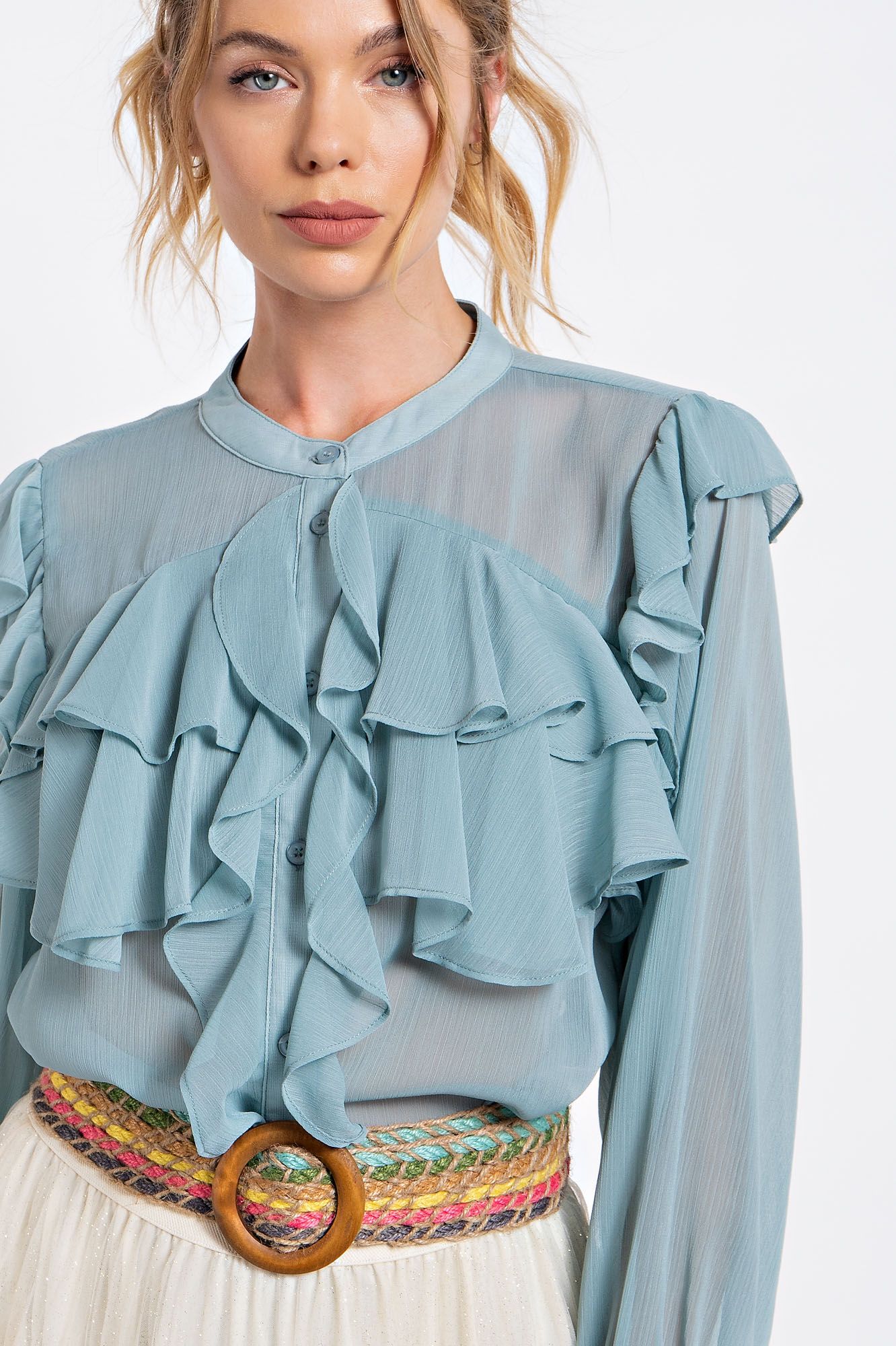 Chiffon Ruffle Blouse (B)