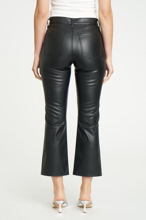 High Rise Cropped Leather Pants (blk)