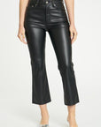 High Rise Cropped Leather Pants (blk)