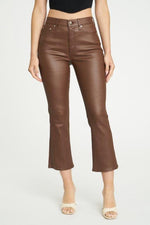 Shy Girl Cropped Leather Pants (espresso)