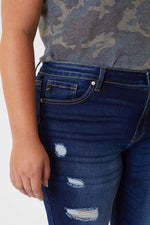 Mid Rise Super Skinny Destructed Jeans